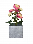 Кашпо цветочное керамическое декоративное, цвет серебряный, размер: 13,2х13,2х12,5 см