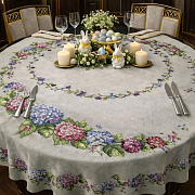 картинка Декоративное изделие из гобелена Скатерть круглая, ГОРТЕНЗИЯ D=160 см Бельгия  магазин «Аура Дома»