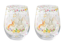 Набор стаканов стеклянных HAPPY EASTER (2 шт), объем 500 мл в подарочной упаковке