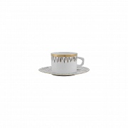 Чашка чайная (230 мл) с блюдцем (16 см), фарфор, серия YORK PORCEL магазин «Аура Дома»