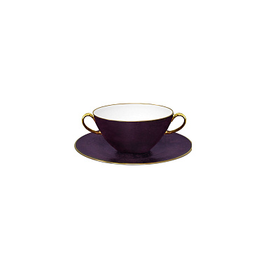 Чаша консоме (330 мл) с блюдцем (17 см), фарфор, серия GOLDEN VELVET