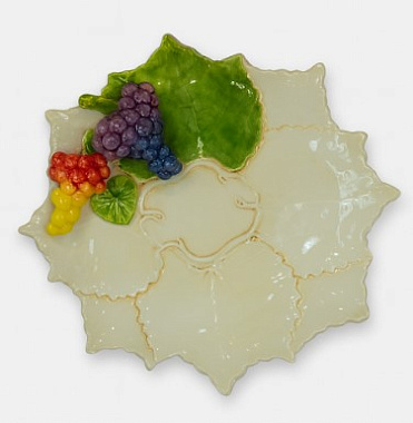 Блюдо круглое керамическое "Виноград", д. 22 см