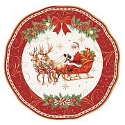 Тарелка сервировочная фарфоровая CHRISTMAS HERITAGE, д. 20 см  магазин «Аура Дома»