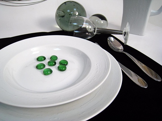 Набор столовой посуды обеденный, 41 предмет, фарфор, серия WHITE TEARS