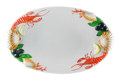 Блюдо овальное керамическое "Лобстер", размер: 48х31 см цветное
