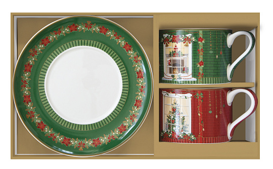 Набор чайный фарфоровый FESTIVE AVENUE: чашка с блюдцем (2 шт) в подарочной упаковке