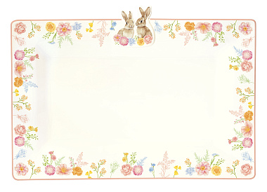 Блюдо сервировочное фарфоровое TRES JOLIES, размер: 36х24 см в подарочной упаковке