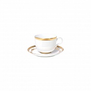 Чашка чайная (280 мл) с блюдцем (15 см), фарфор, коллекция Imperio Gold PORCEL магазин «Аура Дома»