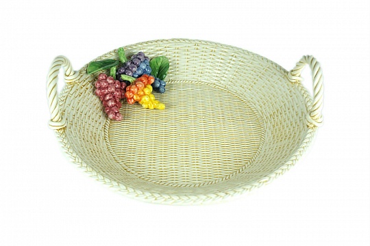 Блюдо круглое "Плетеная корзинка", керамика, диаметр 38 см, серия "Виноград"