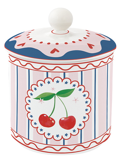 Банка фарфоровая FRUIT MANIA, д. 10,5 см в подарочной упаковке