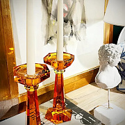 картинка Подсвечник стеклянный ORANGE, выс. 23 см в подарочной упаковке  магазин «Аура Дома»