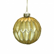 Игрушка елочная декоративная шар, стекло, д. 10 см (золотистая)  магазин «Аура Дома»