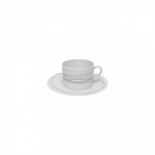 Чашка чайная (230 мл) с блюдцем (16 см), фарфор, серия NEW CICLONE