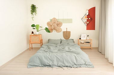 Комплект постельного белья NATURAL GREEN, состав: 100% хлопок, размер: евро