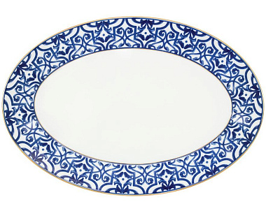 Блюдо овальное фарфоровое MYTH BLUE LEGACY, размер: 31х20 см