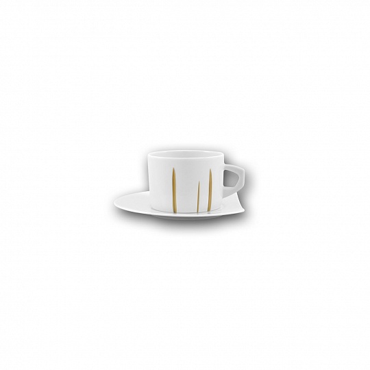 Чашка чайная (230 мл) с блюдцем (16 см), фарфор, серия GOLDEN TOUCH