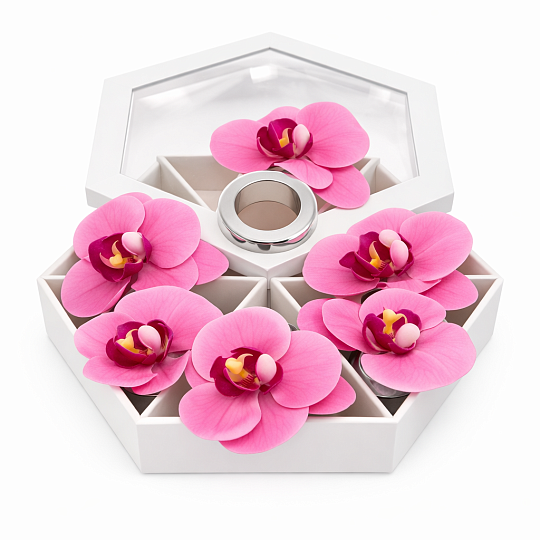 Набор колец для салфеток Орхидея, 6 шт. РОЗОВОЕ