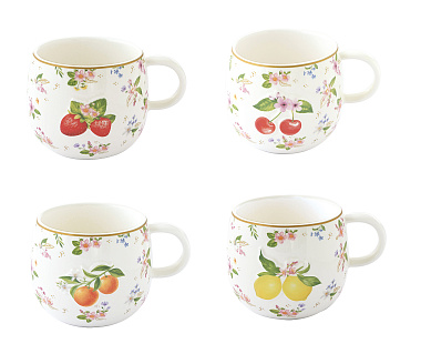 Кружка фарфоровая FANCY FRUIT, объем 400 мл в подарочной упаковке