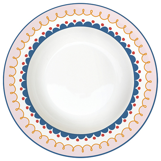 Тарелка суповая фарфоровая FRUIT MANIA, д. 21,5 см