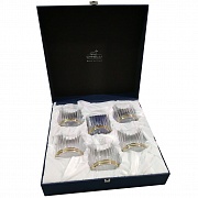 картинка Набор стаканов для виски TRAFORATO (6 шт) в подарочной упаковке (золото) Chinelli магазин «Аура Дома»