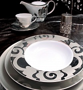 картинка Набор столовой посуды обеденный, 41 предмет, фарфор, серия PARISIEN NIGHT PORCEL  магазин «Аура Дома»