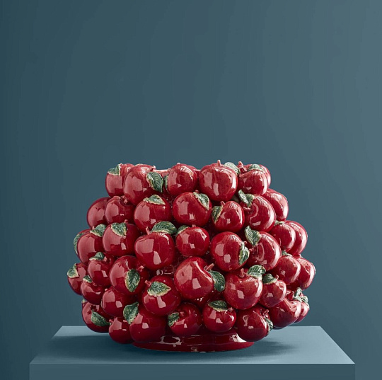 Ваза «Яблоко», красная керамика, 42x42x32 см ручная работа