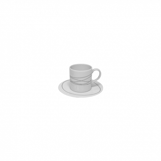 Чашка кофейная (90 мл) с блюдцем (11 см), фарфор, серия NEW CICLONE