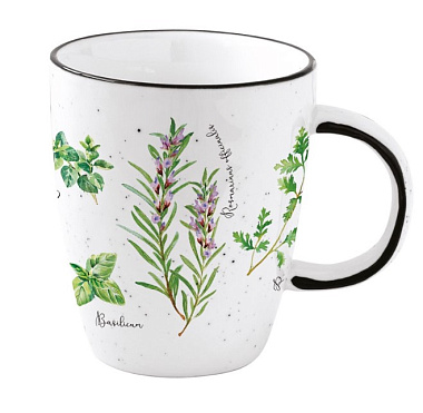 Кружка фарфоровая HERBARIUM, объем 350 мл в подарочной упаковке