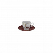 Чашка кофейная (100 мл) с блюдцем (13 см), фарфор, серия GOLD RUBY PORCEL магазин «Аура Дома»