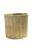 Кашпо цветочное керамическое декоративное, цвет золотой, размер: 13х13х12,2 см