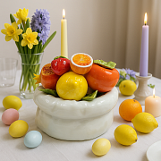 Блюдо керамическое декоративное "Мешок фруктов малый"  магазин «Аура Дома»