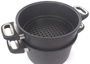 картинка Пароварка с крышкой т.м. "The World's Best Pan", с антипригарным покрытием Lotan (индукция)  магазин «Аура Дома» Пароварка с крышкой т.м. "The World's Best Pan", с антипригарным покрытием Lotan (индукция)