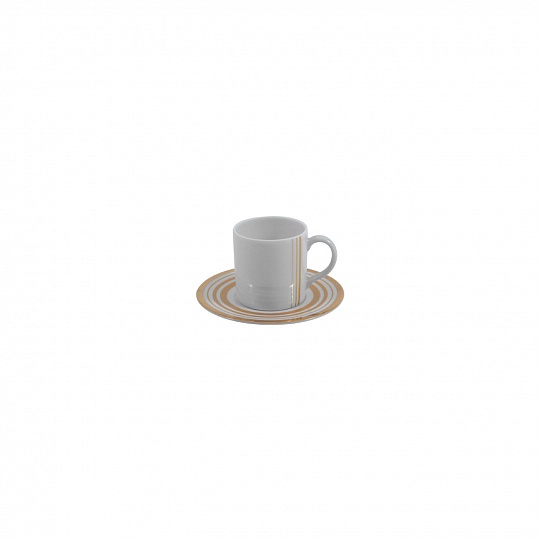 Чашка кофейная (90 мл) с блюдцем (11 см), фарфор, серия GOLDEN STRIPES