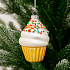 Игрушка новогодняя стеклянная  "Мороженка"  диаметр 6,6 см, высота 10,6 см