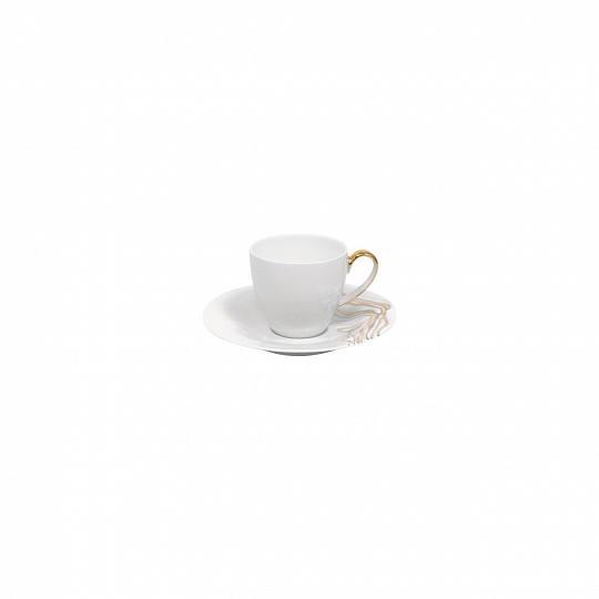Чашка кофейная (100 мл) с блюдцем (13 см), фарфор, серия FIUME D'ORO