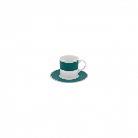 Чашка кофейная (90 мл) с блюдцем (11 см), фарфор, серия ETHEREAL ULTRAMARINE GREEN
