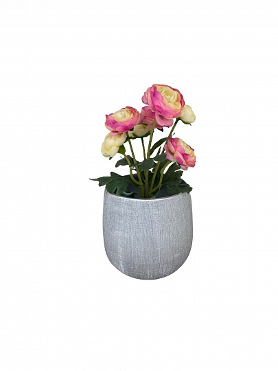 Кашпо цветочное керамическое декоративное, цвет серебряный, размер: 16,6х16,6х15 см			