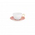 Чашка чайная (230 мл) с блюдцем розовым (15 см), фарфор, серия VIVIAN