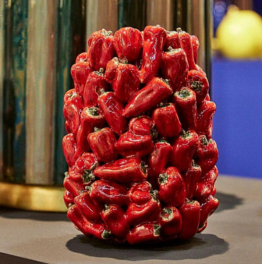 Ваза "Красный перец", керамика, 21x21x26,5 смручная работа