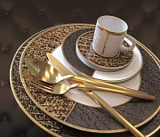 Набор посуды чайный, 15 предметов, фарфор, серия BRASH PORCEL магазин «Аура Дома»