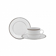 Чашка чайная (230 мл) с блюдцем (16 см), фарфор, серия ETHEREAL WHITE PORCEL магазин «Аура Дома»