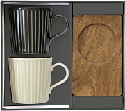 Набор чайный фарфоровый TAKE A BREAK: чашка с подставкой (2 шт) в подарочной упаковке