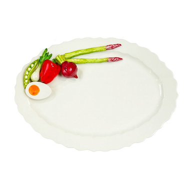 Блюдо овальное керамическое "Овощи" размер: 45х32 см