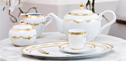Набор посуды чайный, 15 предметов, фарфор, серия Imperio Gold PORCEL магазин «Аура Дома»