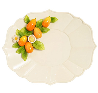 Блюдо круглое керамическое "Апельсины", д. 35 см