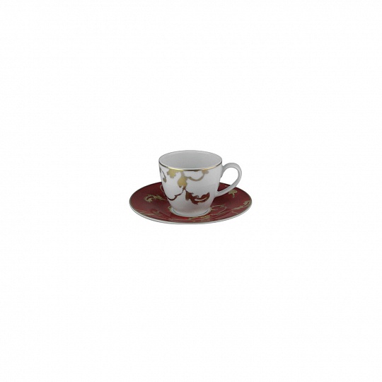 Чашка кофейная (100 мл) с блюдцем (13 см), фарфор, серия GOLD RUBY