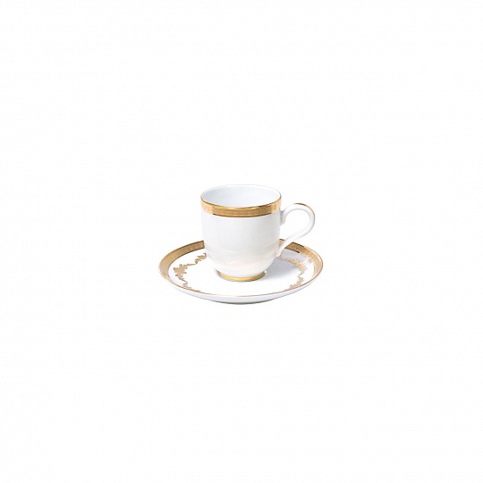 Чашка кофейная (110 мл) с блюдцем (12 см), фарфор, серия Imperio Gold