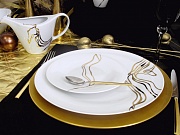 Набор столовой посуды обеденный, 41 предмет, фарфор, серия FIUME D'ORO PORCEL магазин «Аура Дома»