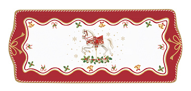 Блюдо сервировочное фарфоровое CHRISTMAS TALE, размер: 35x15 см в подарочной упаковке