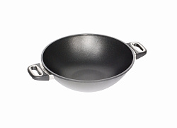 Сковорода WOK (ВОК) глубокая т.м. "The World's Best Pan", д. 36 см, литой алюминий, антипригарное покрытие Lotan, AMT Gastroguss